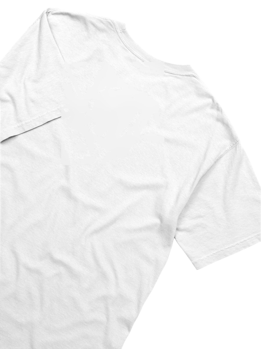 Cat QR printed on the back of a tee